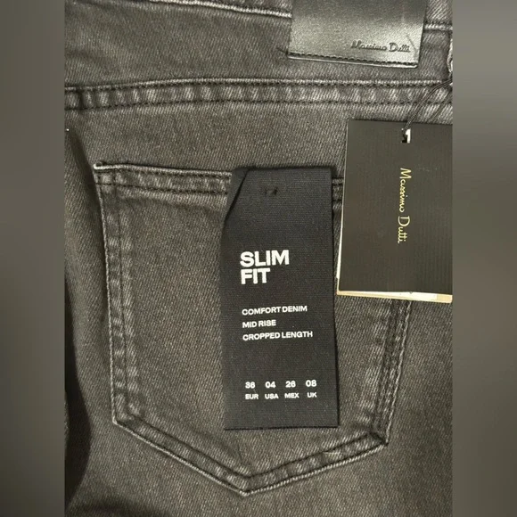 Massimo Dutti Slim Fit Comfort Denim Jeans | Charcoal Gray | Size 36 (US 26) - Picture 3 of 6